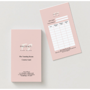 Tanning Minutes Course Card Design Tanning Minutes Course Card